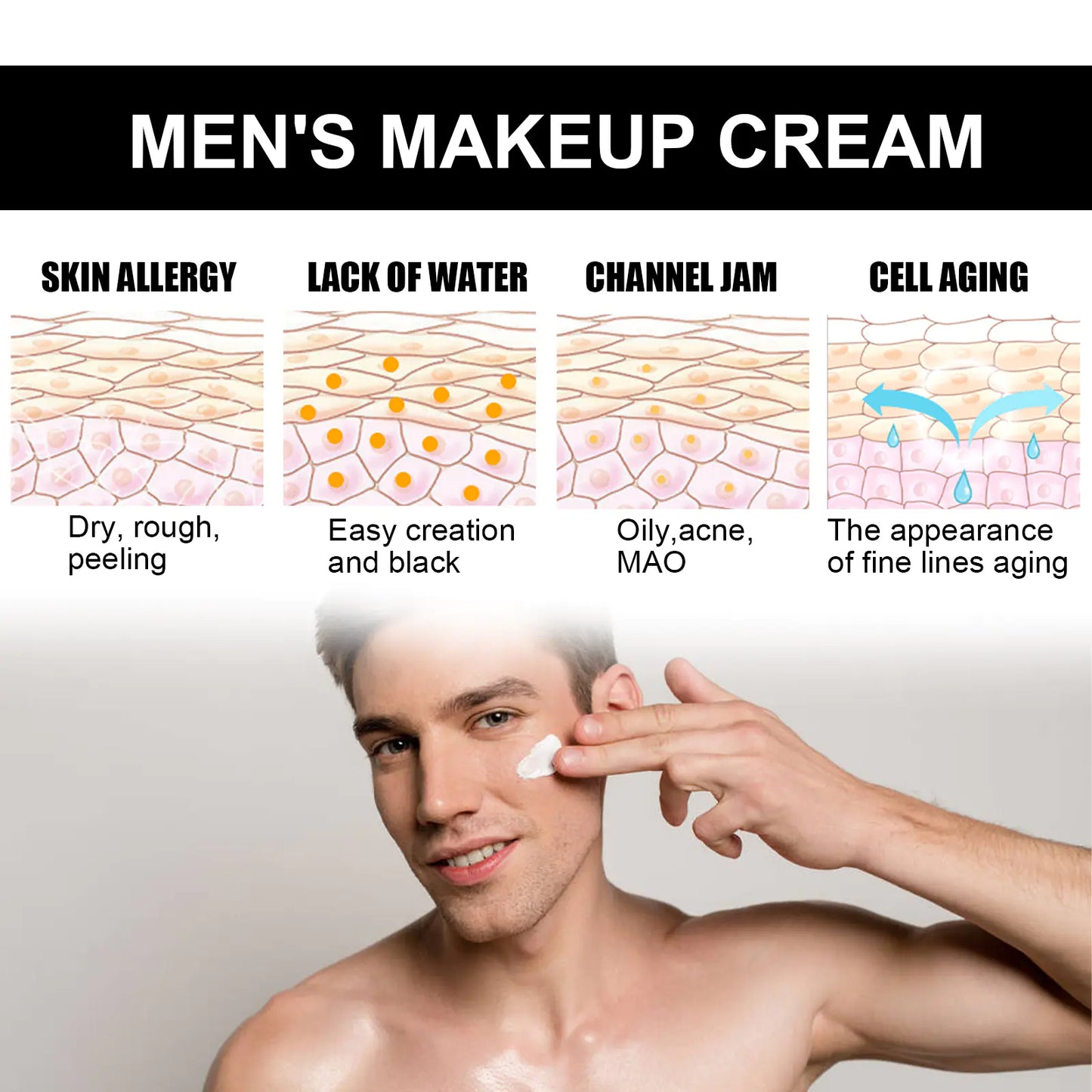 EELHOE Men's Tinted Moisturizer for Clear Skin