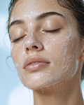 Woman applying Veloura™ Oil-to-Milk Cleanser for sensitive skin